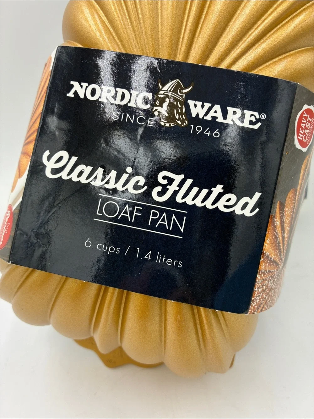 Nordic Ware Metallic Gold Classic Fluted Loaf Pan